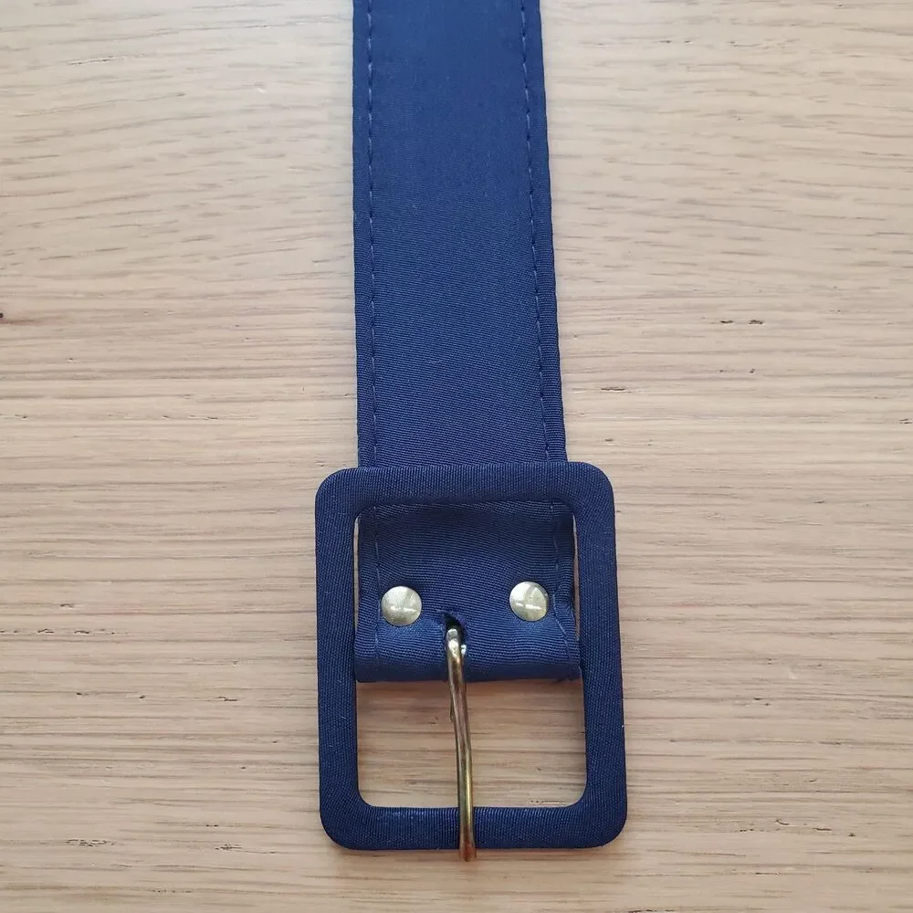 Vintage 80s Navy Cloth Belt